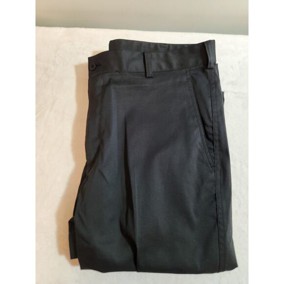 Nike Golf Pants Mens 36 X 32 Black Flat Front Chino Dri-fit Preppy Business - Picture 1 of 12